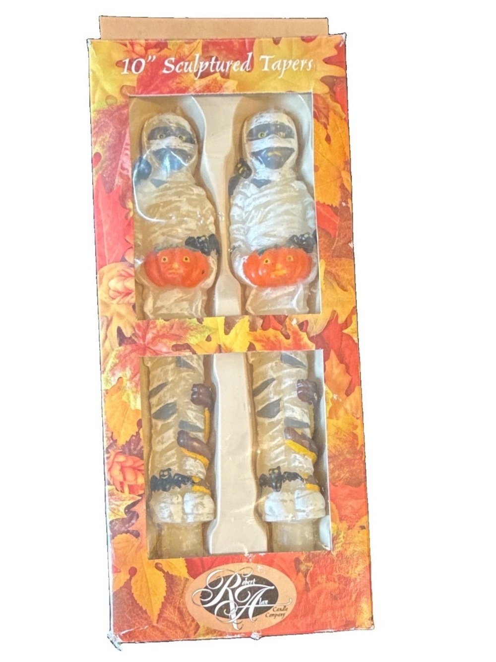 Halloween Mummy Sculptured Taper Candles vintage Robert Alan